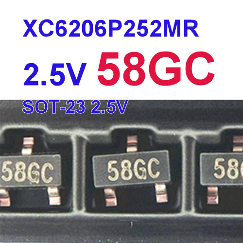 XC6206P252MR 2.5V 58GC SOT-23 2.5V Positive voltage regulator