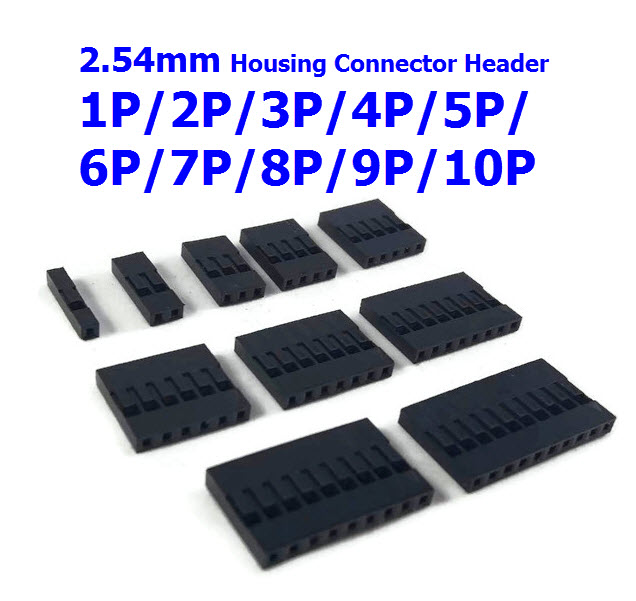Dupont female 2.54mm Housing Connector 1p/2p/3p/4p/5p/6p/7p/8p/9p/10p
