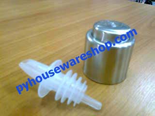 Wine Bottle Stopper, ที่ปิดขวดไวน์สเตนเลส, ฝาปิดขวดไวน์แถมจุกรินไวน์