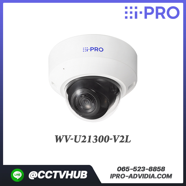 กล้อง I-Pro U-series รุ่น WV-U21300-V2L 2MP Dome Indoor with Built-in Mic, , 2.9 - 7.3mm, IR 30m. H.265/H.264