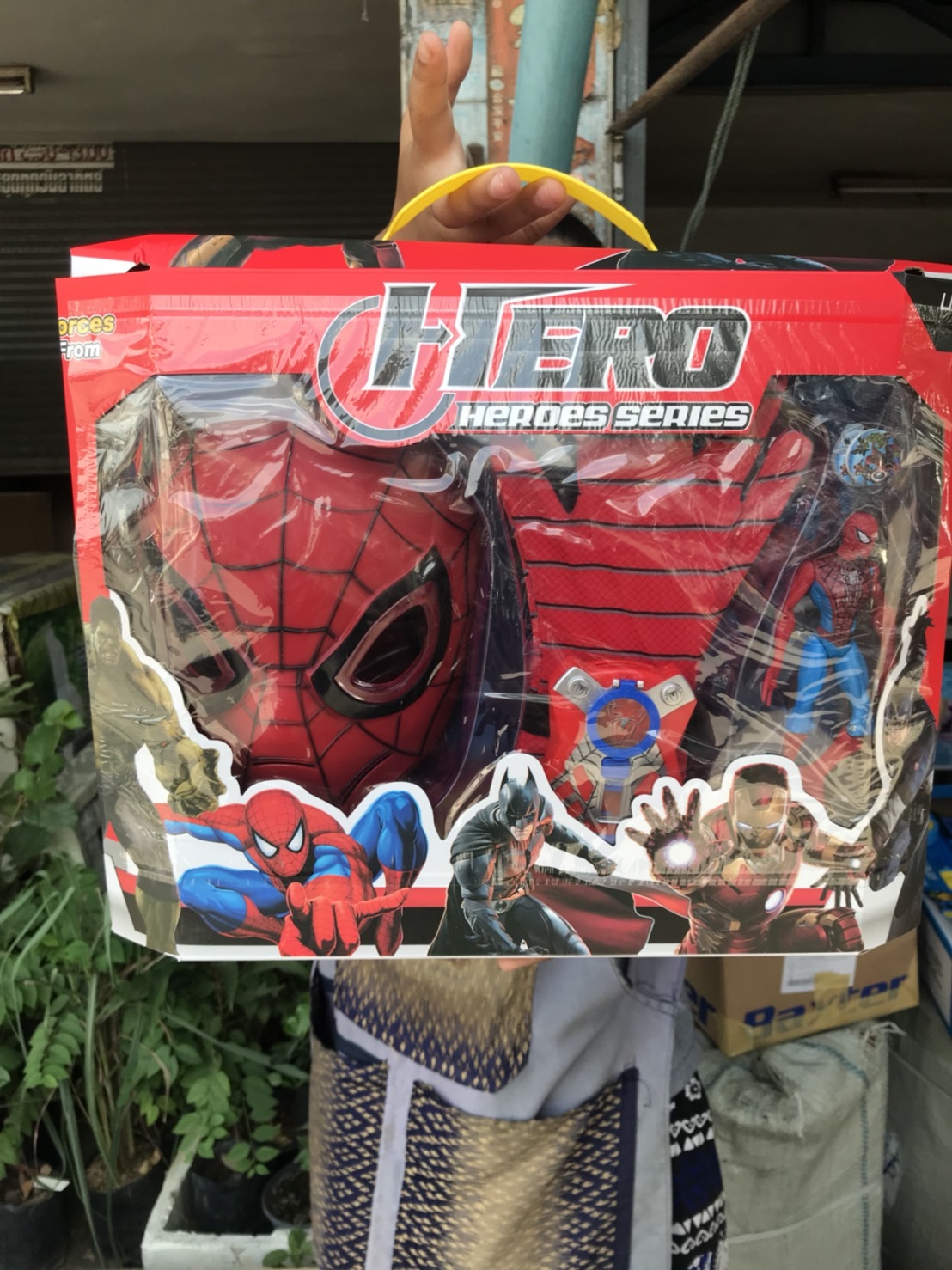 YK5990-1 ของเล่นหน้ากากถุงมือพร้อมหุ่นสไปรเดอร์แมน