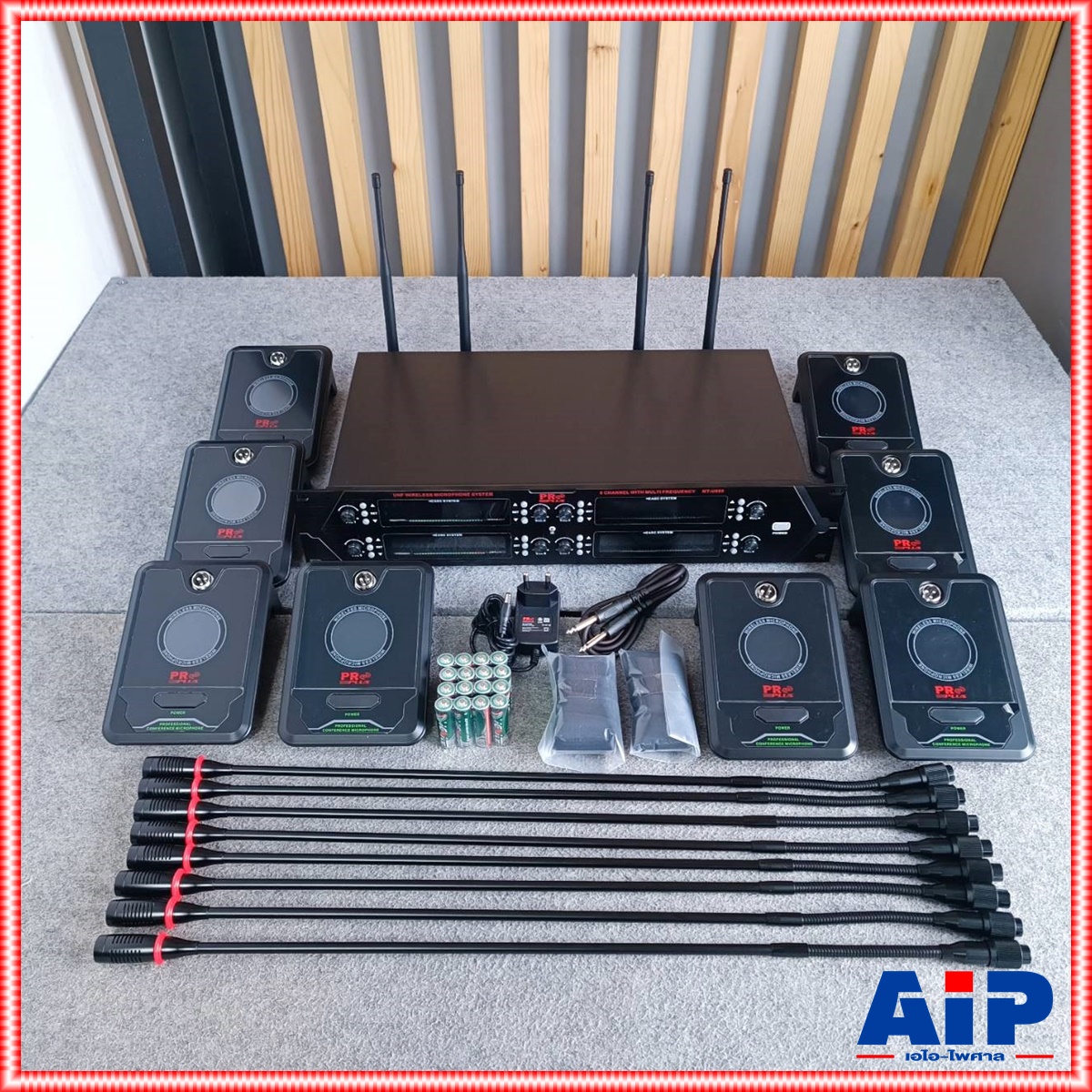PROPLUS MT-U800 ไมค์ลอยตั้งโต๊ะ 8ตัว UHF Wireless Microphone ชุดไมค์ประชุมไร้สาย ไมค์ลอยไร้สาย โปรพลัส MT U800 MTU800 เอไอ-ไพศาล