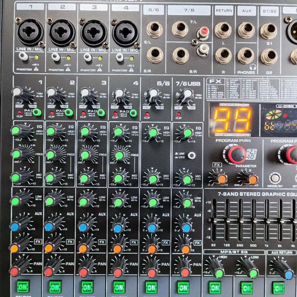 MICROTECH HK-08 MIXER แถมฟรี ปีกยึดRACK ไมโครเทค USB บลูทูธ MP3 มิกเซอร์อนาล็อก 8 ช่อง เอฟเฟคแท้ HK 08 HK08 เอไอ-ไพศาล