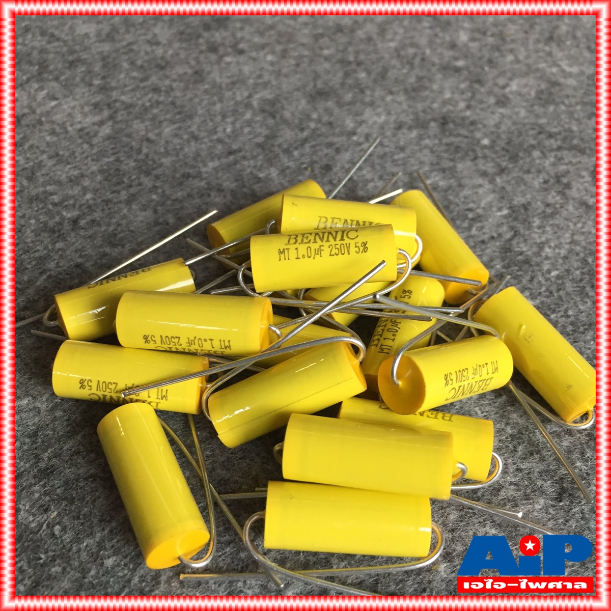 C 1 UF 250VDC MET BENNIC สีเหลือง c ใส่ลำโพง cเสียงแหลม คาปา เสียงแหลม ลำโพง C เสียงแหลม คอนเดนเซอร์ 1UF /250VDC