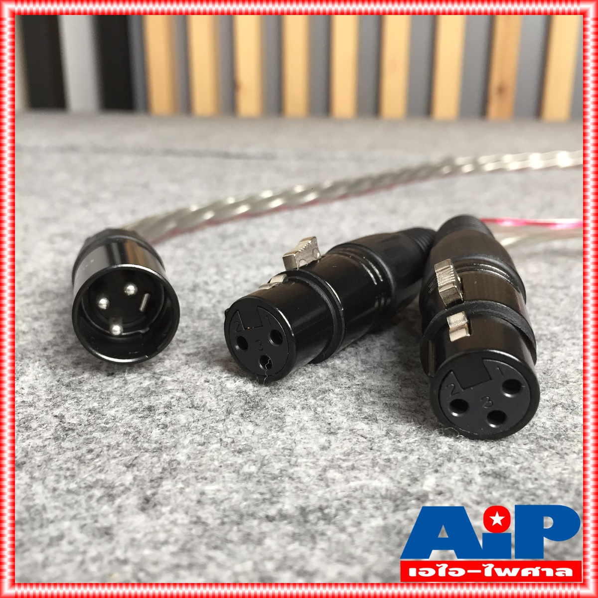 DYNACOM สายCANNONตัวผู้ออกCANNONเมียx2 J2049ต่อY 1เมตร สายใส สายสัญญาณเสียง XLRตัวผู้ ออก XLRตัวเมีย2หัว 1เมตร ยาว1เมตร XLRจะมีสีเงินและสีดำขึ้นกับล็อตการผลิต