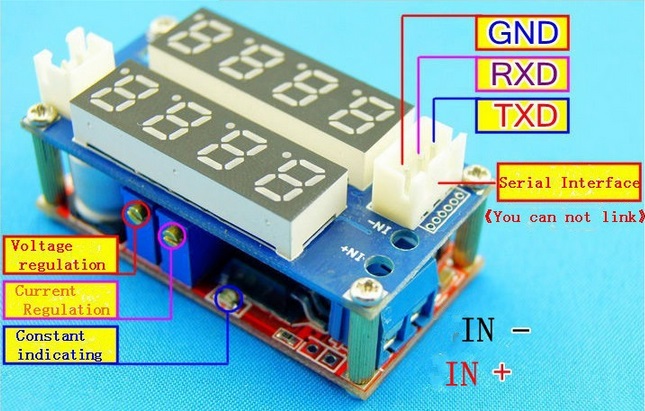 5V-26V 5A Red Current Voltage Display Step Down Module LED Panel