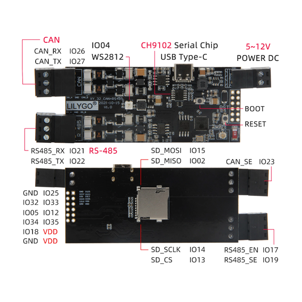 TTGO T-CAN485 ESP32 CAN RS-485