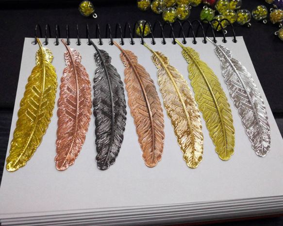 ของชำร่วยงานแต่งงาน ที่คั่นหนังสือ สไตล์ วินเทจ ที่คั่นหนังสือ โลหะ ขนนก สีทอง ดำ เงิน สวยหรู ใช้งานได้จริง 310138