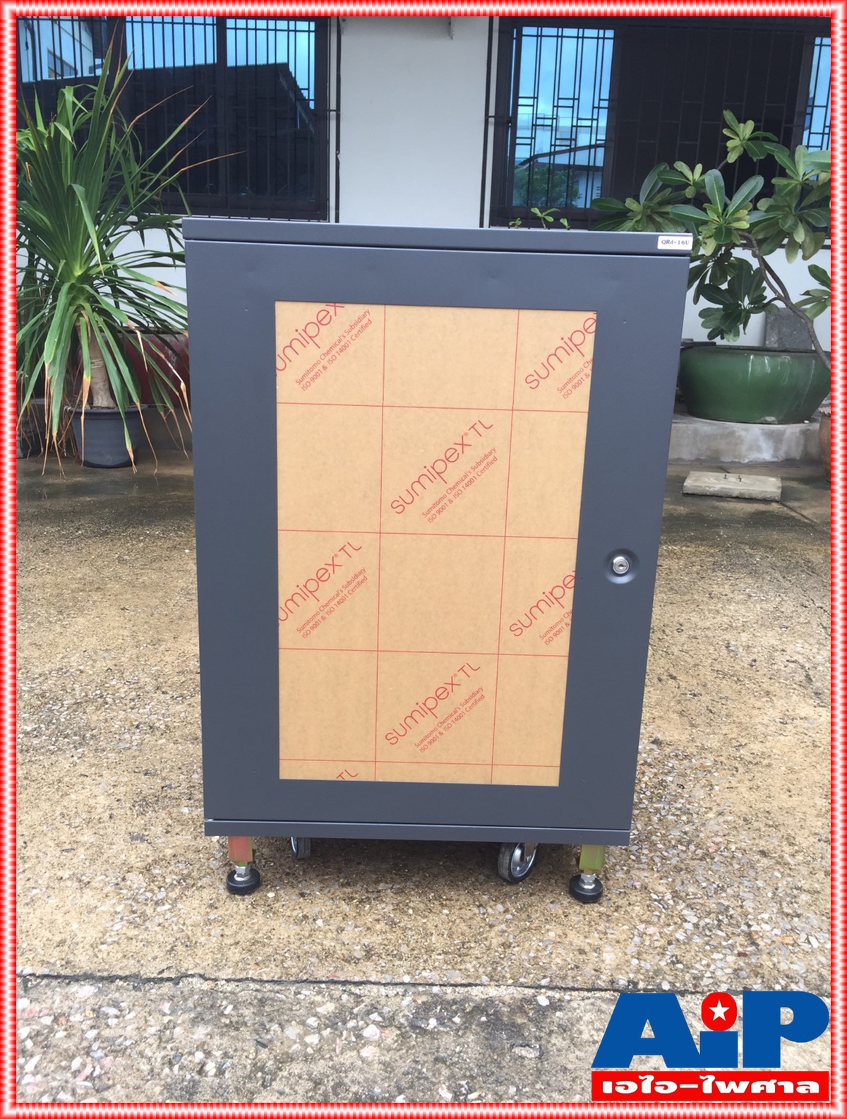 RACK NPE QRD-16U (35kg) ตู้เก็บเครื่องเสียงทำจากเหล็ก16U 2ฝาหน้าใส-หลังทึบ มีล้อเลื่อน QRD16U QRD 16U เอไอ-ไพศาล