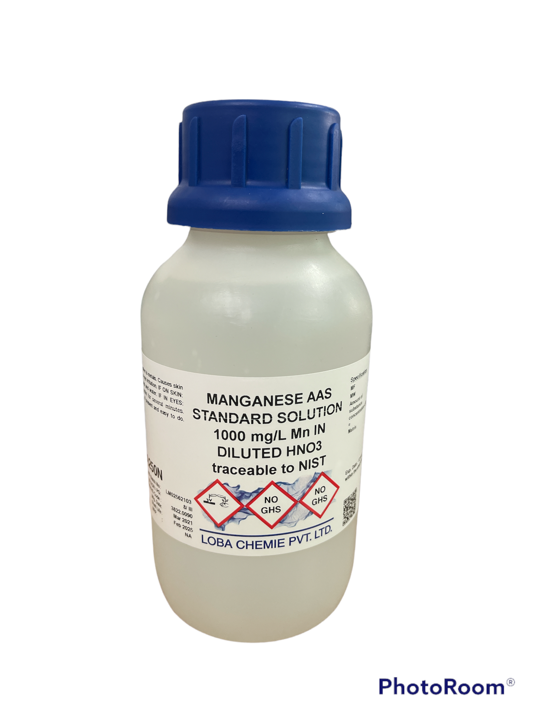 Standard Solution for AAS, Tin, Sodium,Iron,Zinc, Manganese, Chromium 500 ml -Loba India