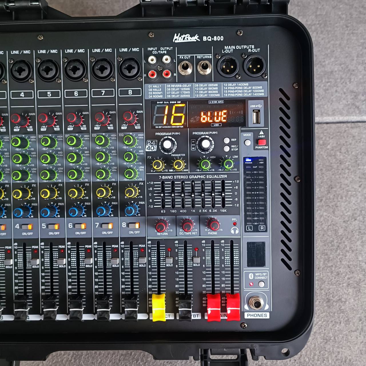 HOTROCK BQ-800 powermixer rackเพาเวอร์มิกซ์ 8 CH แอมป์ จอแสดงผลดิจิทัล MP3 BQ800 BQ 800 เอไอ-ไพศาล