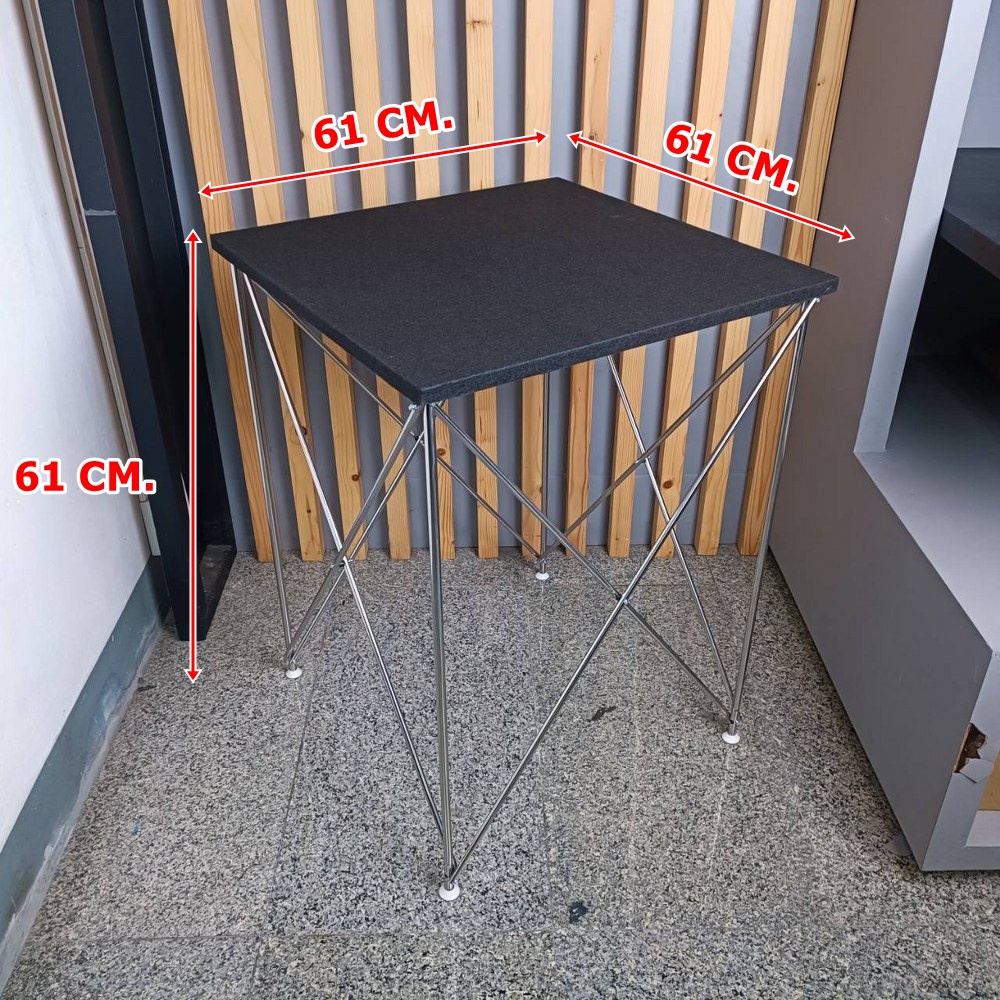 แถมถุงเก็บขาโต๊ะ โต๊ะรุ่น ECO V2 60x60 สูง60 สีดำ ปรับระดับขาได้ โต๊ะวางขาสแตนเลส ขนาดประมาณ 60x60 สูง60เซนติเมตร สีดำ (ขาสามารถพับเก็บได้) โต๊ะอเนกประสงค์ โต๊ะวางมิกซ์ ชั้นวางเครื่องเสียง เอไอ-ไพศาล