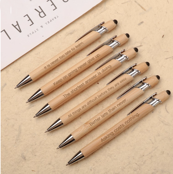 ปากกาลูกลื่น ลายไม้ ทำ logo ชื่อบริษัท แจกลูกค้า หรือ ใช้เป็น ของขวัญ ของชำร่วย แบบพรีเมี่ยม สุดเก๋ 517176