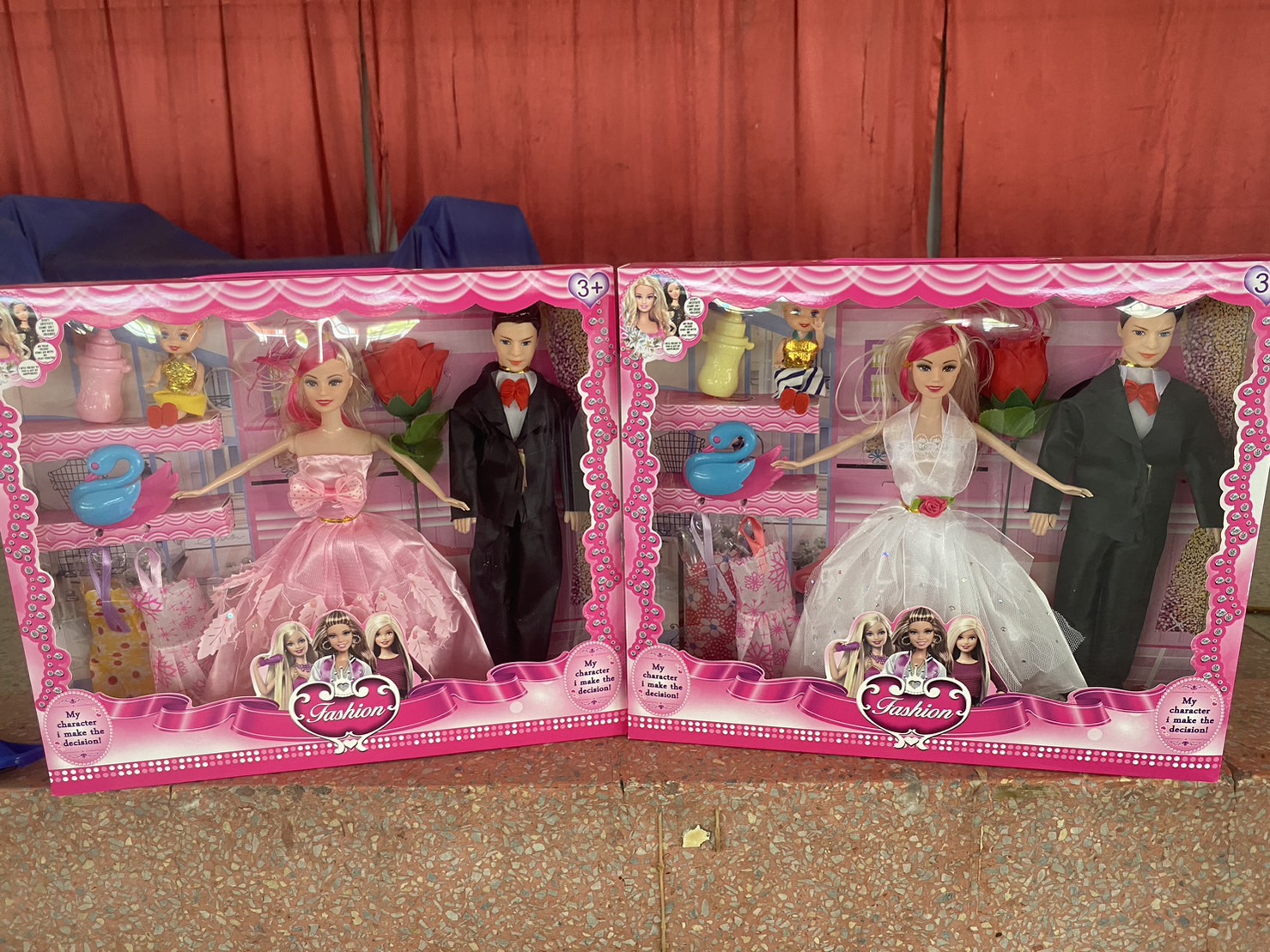 099A1 ของเล่นเด็กตุ๊กตาบ่าวสาวพร้อมอุปกรณ์ ตุ๊กตาคู่บ่าวสาว ปลีกชิ้นละ