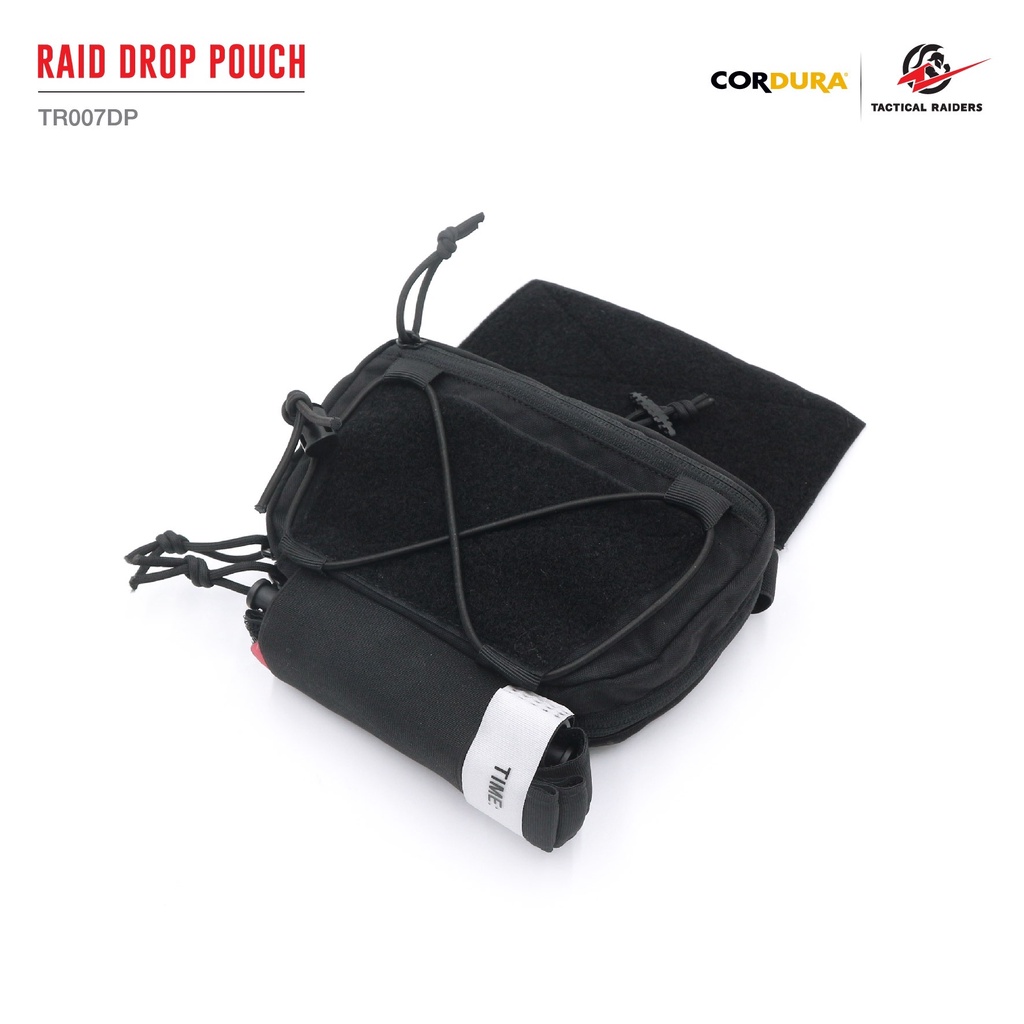 กระเป๋าเสริมติดเวส สีดำ-สีเขียว RAID DROP POUCH [ TR007DP ] ( Tactical Rider )