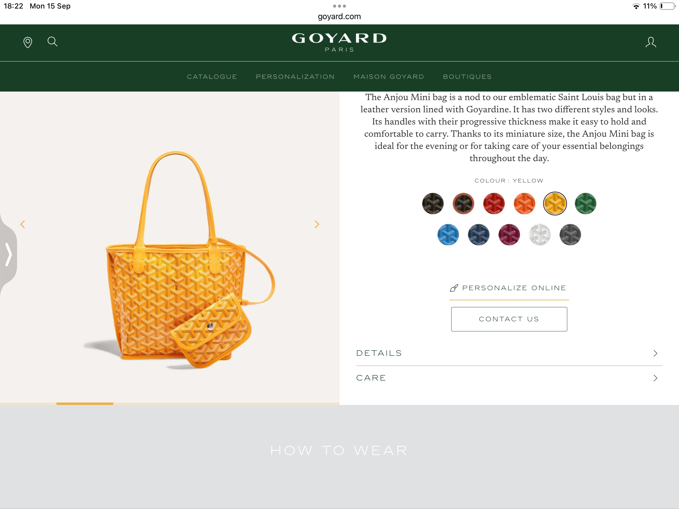 **do** กระเป๋า Goyard Anjou Mini Bag ใช้ได้ 2 ด้าน มีกระเป๋าเงินใบเล็ก สินค้าใหม่ ของแท้ สีเหลือง