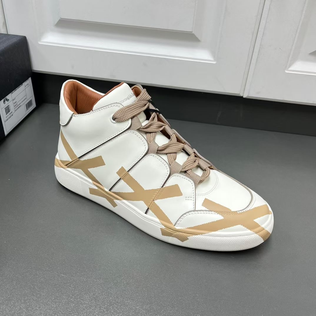 **do**รองเท้าผู้ชาย Zegna Leather Tiziano Sneakers บู้ทสั้น มี 2 สี สินค้าใหม่ ของแท้