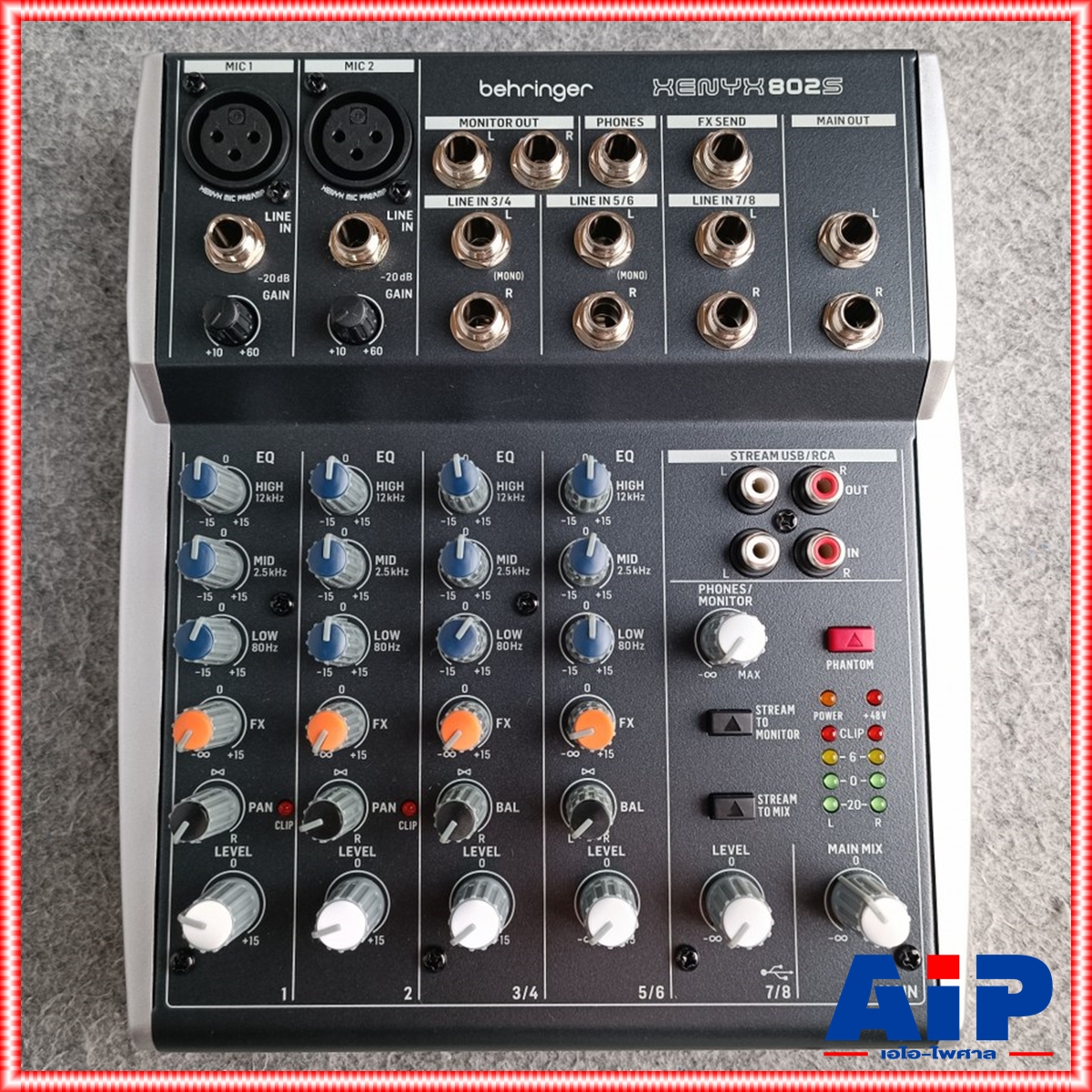 BEHRINGER XENYX-802S mixer มิกเซอร์ขนาดเล็กสำหรับไลฟ์และสตรีมมิ่ง มิกเซอร์อนาล็อก 8 อินพุตพร้อมอินเตอร์เฟส USB สตรีมมิ่ง +++ เอไอ-ไพศาล