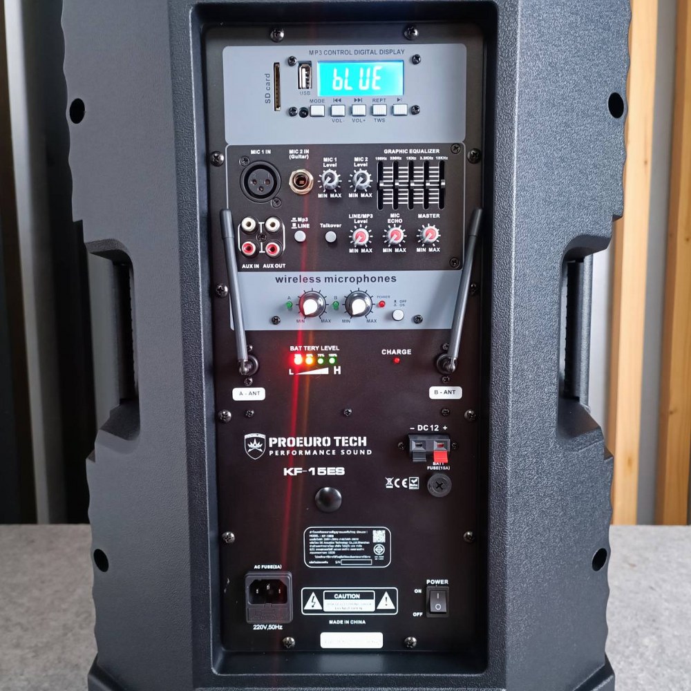 PROEUROTECH KF-15ES ลำโพงล้อลาก ไมค์ลอยUHF รองรับสัญญาณ Bluetooth MP3/USB RM KF15ES KF15ES เอไอ-ไพศาล