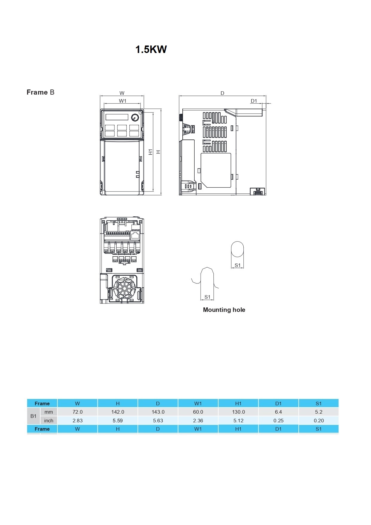 อินเวอร์เตอร์ inverter 1.5kw 2hp 380V