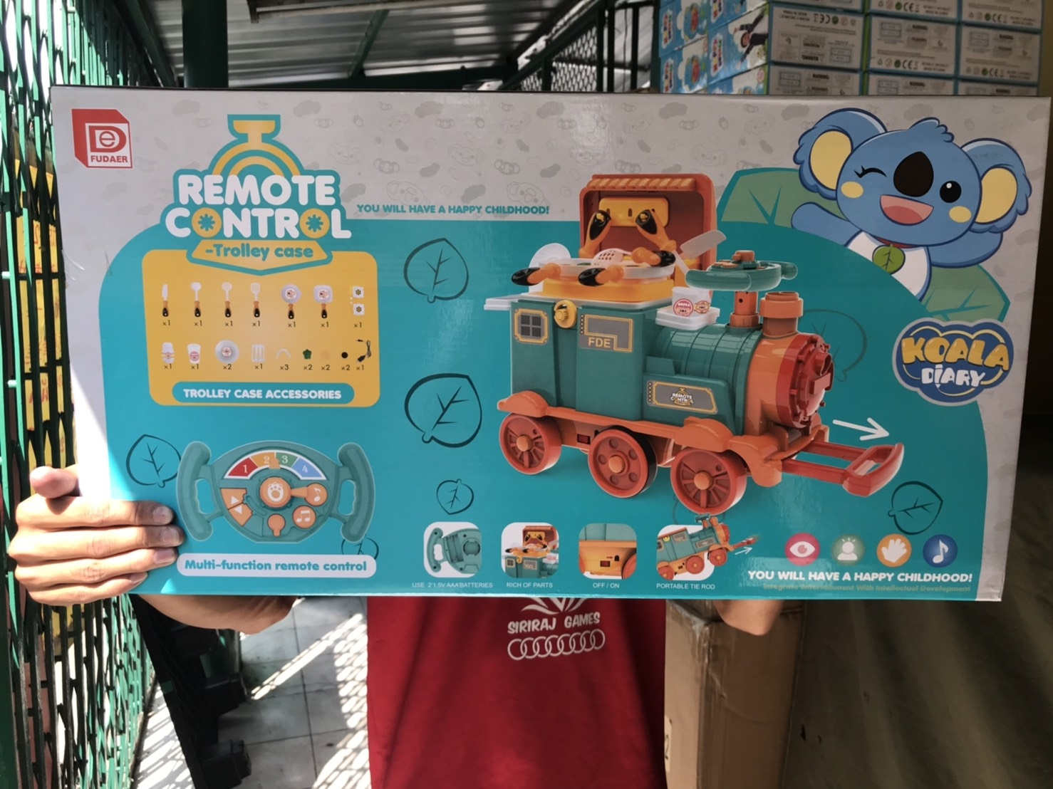 FDE8102 ของเล่นครัวรถไฟไถขาบังคับรีโมท กล่องใหญ่ (ของหมด)