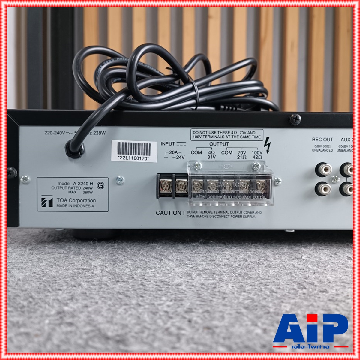 TOA A-2240H AMPLIFIER เครื่องขยายเสียง A 2240H A2240H AMP amp แอมป์ แอมป์TOA เครื่องเสียง เอไอ-ไพศาล