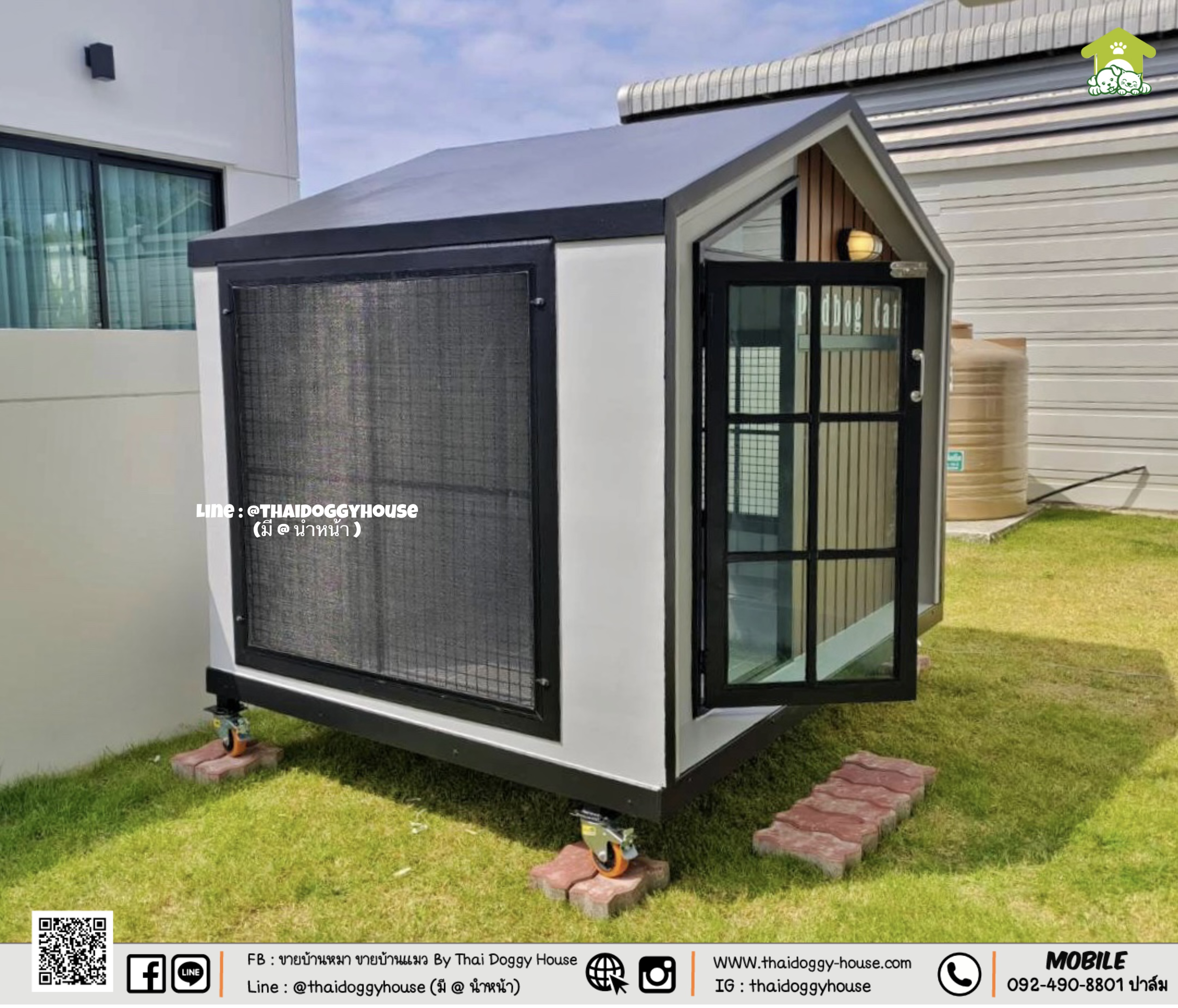 บ้านหมา บ้านแมว " 𝐓𝐇𝐀𝐈 𝐃𝐎𝐆𝐆𝐘 𝐇𝐎𝐔𝐒𝐄 " 🐕🦺🐈 แบบใหม่ล่าสุดของทางร้าน ดีไซน์ทันสมัยให้ความรู้สึกเรียบหรู สวยงาม บ้