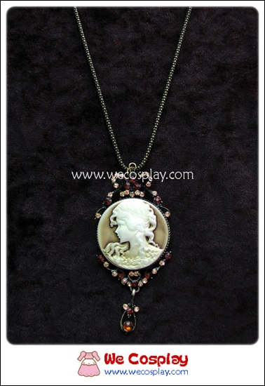 สร้อยคอโกธิคโลลิต้า จี้สไตล์วิคตอเรียน สีทองโบราณ Victorian Gothic Lolita Necklace