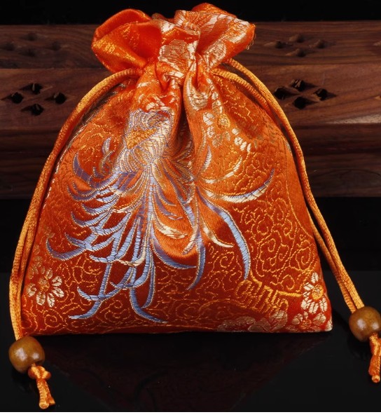 ถุงผ้าซาติน ลายดอกไม้ สวยหรู ถุงใส่ของขวัญ เครื่องประดับ ของชำร่วยงานแต่งงาน แจกคนสำคัญ 460909