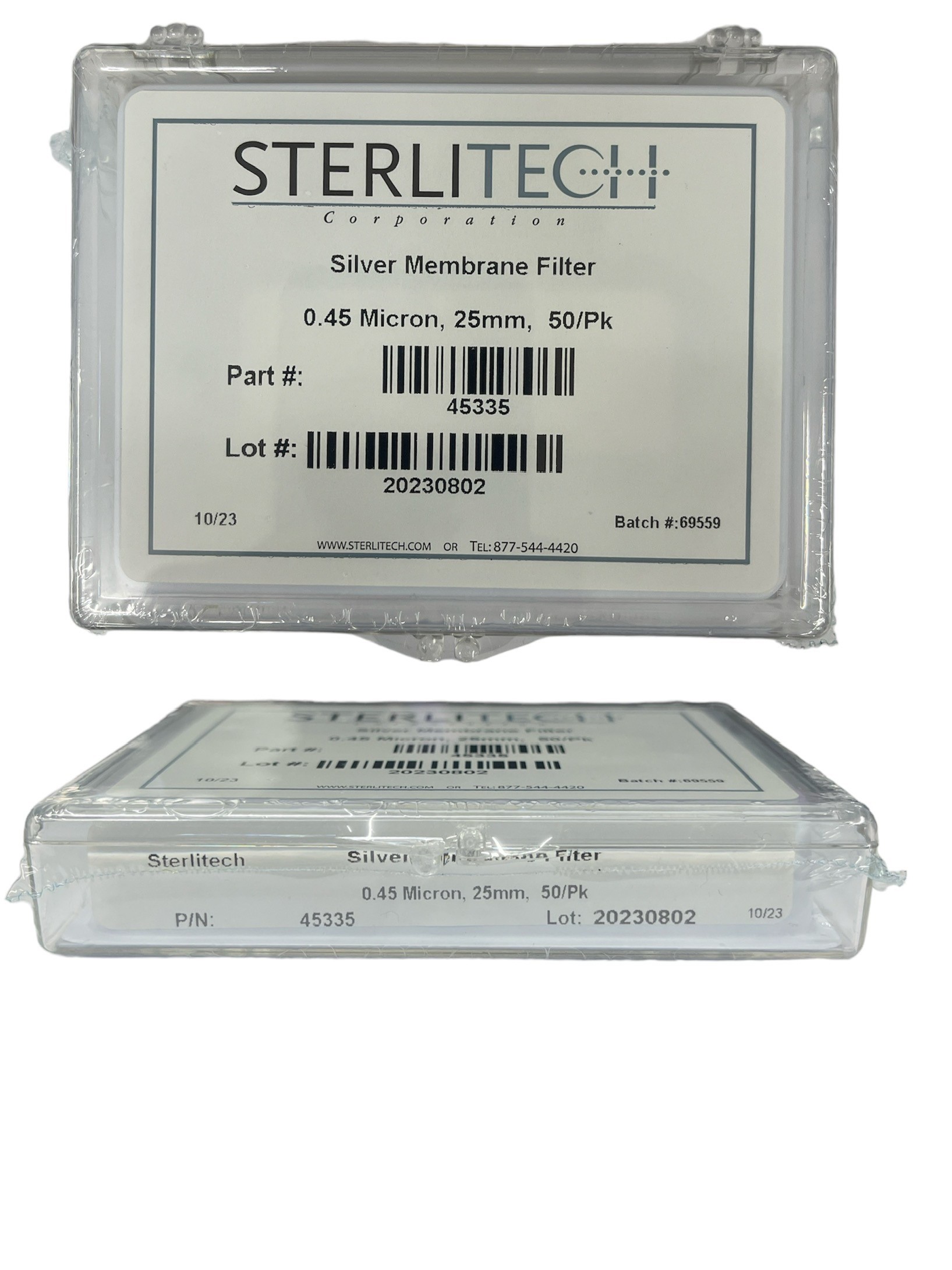 Silver Membrane Filter 0.45 um @ 25 mm 50's/pack -Steritech