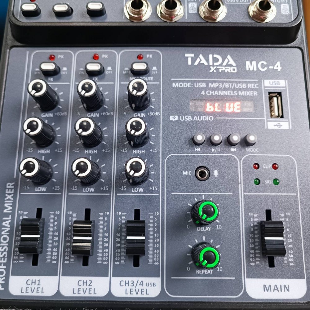 TADA MC-4 MIXER 2ไมค์ อนาล็อกมิกเซอร์ 2 ช่องไมค์ แจ็ค Combo มี EQ เอฟเฟคแท้ 99DSP MC 4 MC4 เอไอ-ไพศาล