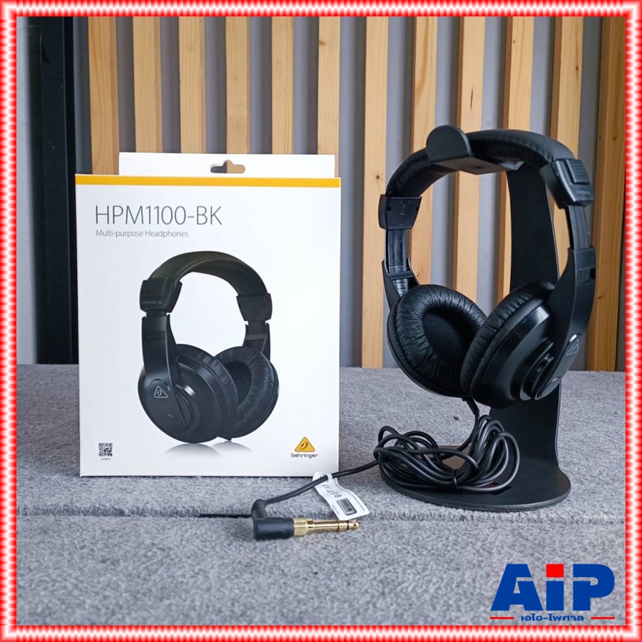 BEHRINGER HPM-1100 หูฟัง สีดำ หูฟังสเตอริโออเนกประสงค์ stereo headphones เบริงเกอร์ HPM 1100 HPM1100 เอไอ-ไพศาล