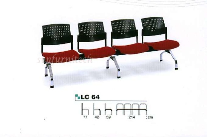 เก้าอี้แถว 4 ที่นั่ง, เก้าอี้พักคอย, เก้าอี้นั่งคอย ไม่มีท้าวแขน ยี่ห้ออาซาฮี (Asahi) รุ่น LC-64