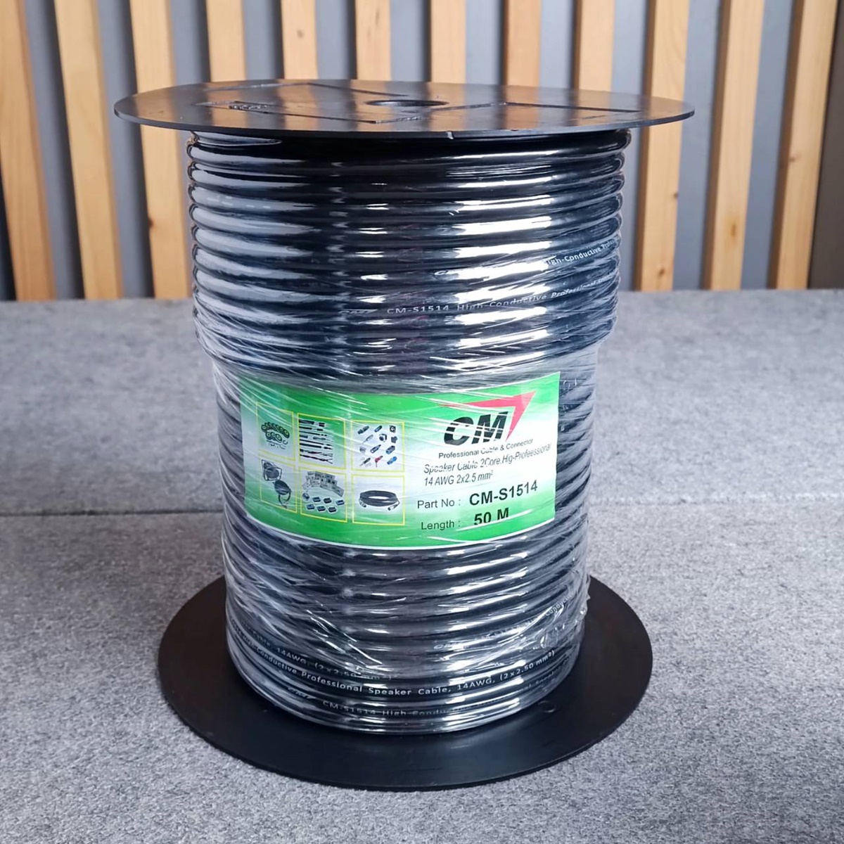 ขด50เมตร CM S1514 สายลำโพง 2x2.5mm ทองแดงแท้ สายสีดำ สายลำโพงPA S-1514 ขนาด2.5mm. สายลำโพง2คอร์ เอไอ-ไพศาล
