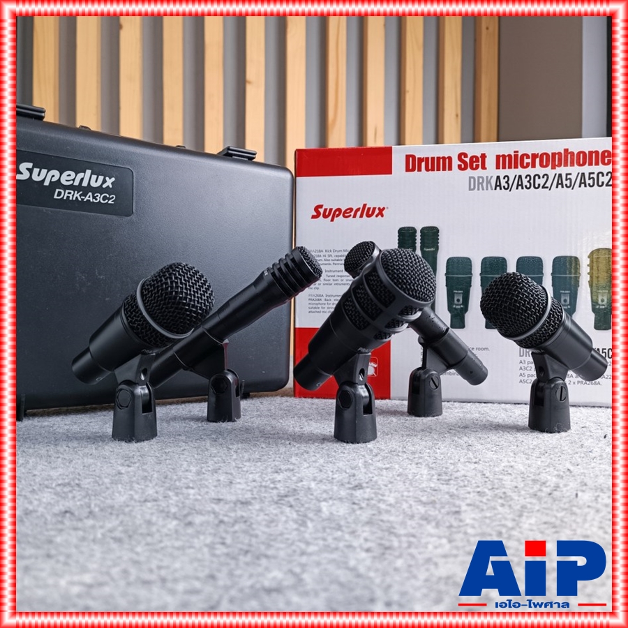 SUPERLUX DRKA3C2 ไมค์เครื่องดนตรี5ชิ้น ไมค์ ไมค์ชุด ชุดMIC ไมค์กลอง MIC ชุดไมค์กลอง ไมค์หนีบกลอง เอไอ-ไพศาล