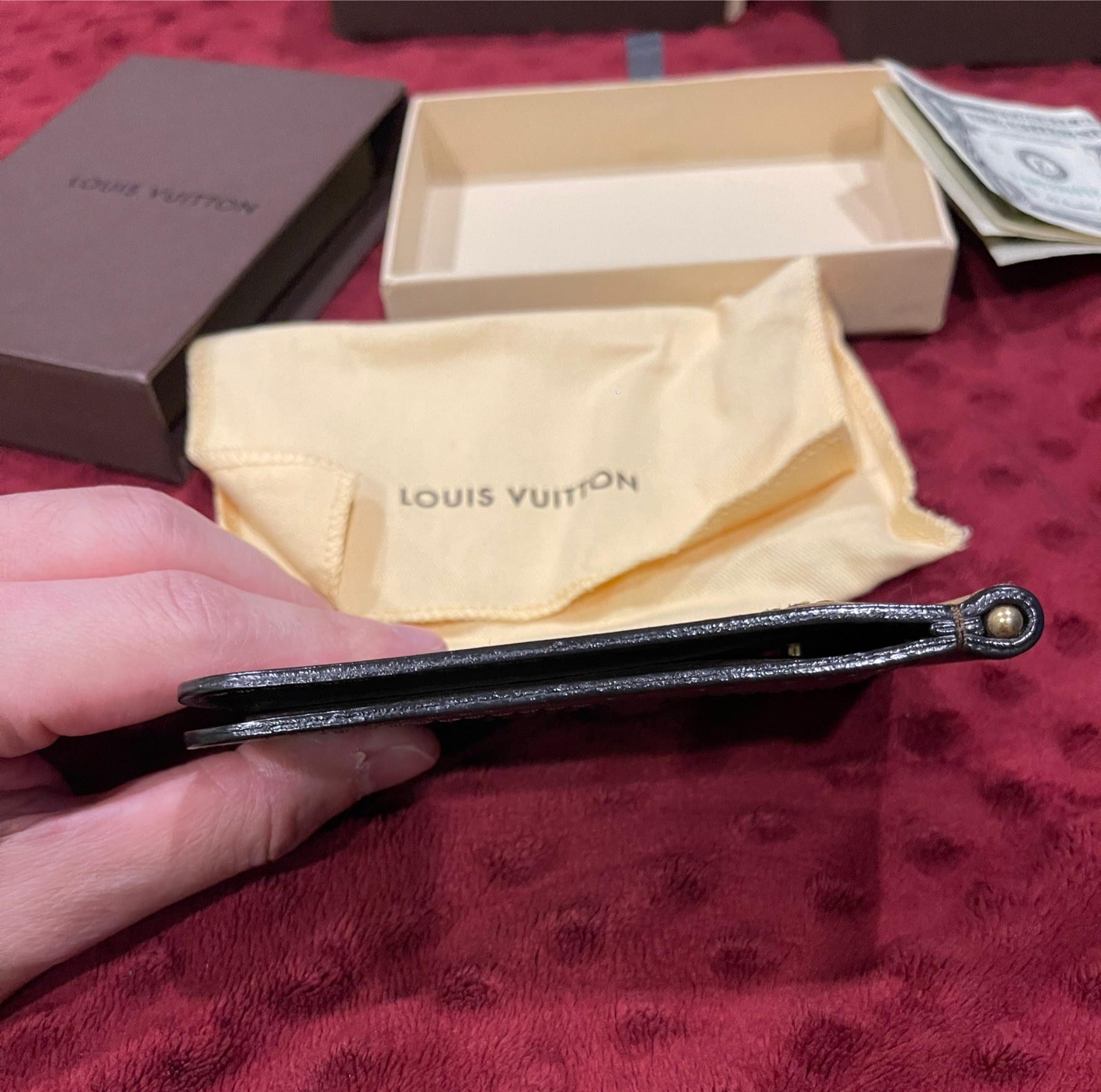 Money Clip Louis Vuitton Vintage Utah Brown 4 Cards (สภาพ 90 %)