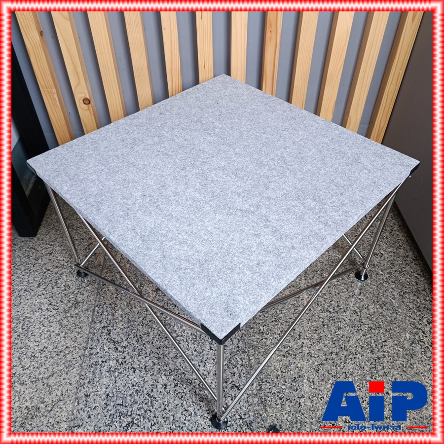 โต๊ะวางขาสแตนเลสx-01V2 60x60 สูง40เซนติเมตร สีเทา (ขาสามารถพับเก็บได้) โต๊ะอเนกประสงค์ โต๊ะวางมิกซ์ ชั้นวางเครื่องเสียง