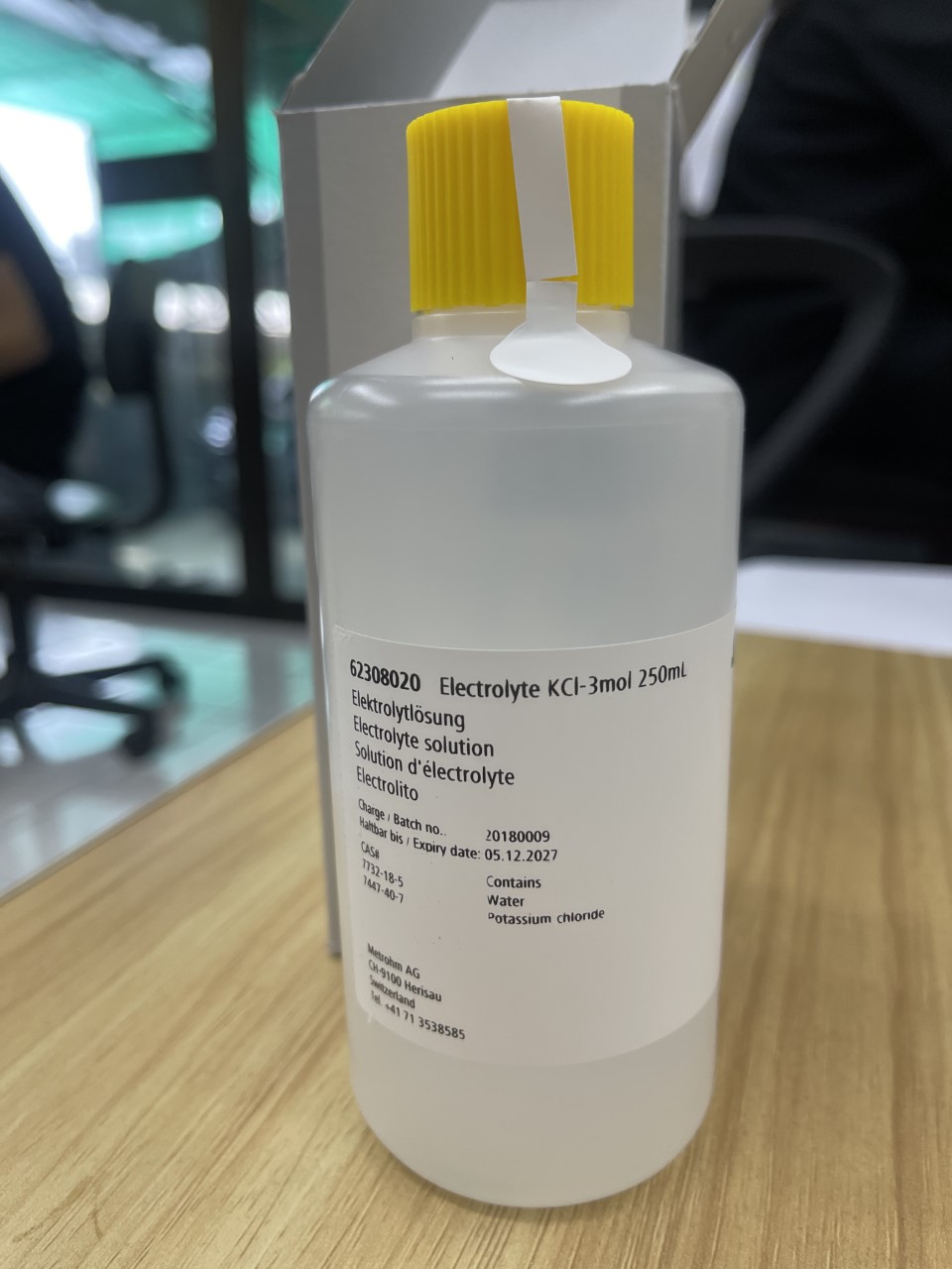 KCL 3 mol, Electrolytc, 250 ml -Methrohm 62308020