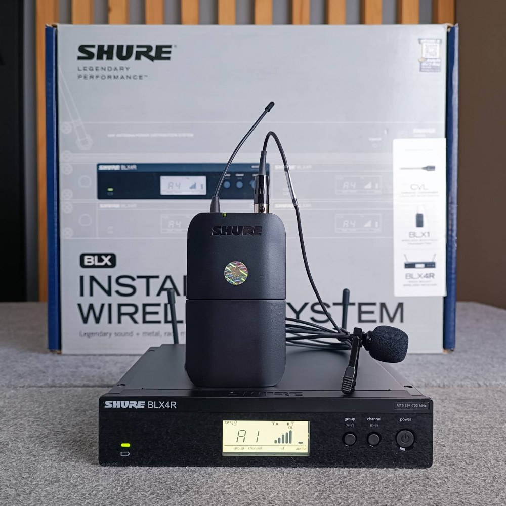 SHURE BLX14RA/CVL-M19 รุ่นติดแร็ค ไมค์ลอยหนีบ BLX14RA/CVL M19 ชุดไมค์หนีบปกเสื้อ ชุดไมโครโฟนไร้สาย BLX14RACVLM19 เอไอ-ไพศาล +++