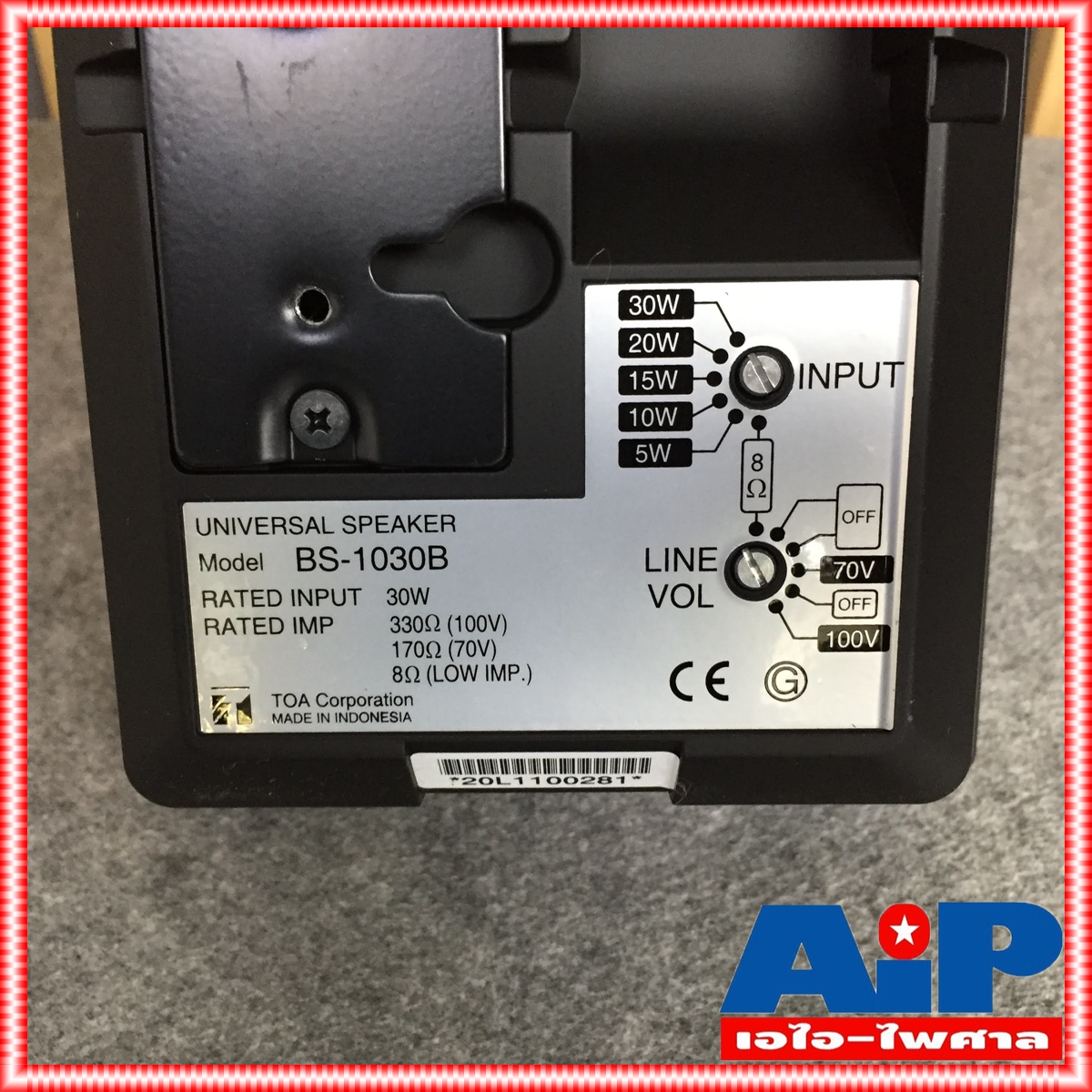 1ใบ สีดำ TOA BS-1030B ตู้ลำโพง แบบแขวน ติดผนัง BS 1030 B BS-1030 BS1030 ตู้ ลำโพง ห้องประชุม ห้องเรียน เอไอ-ไพศาล