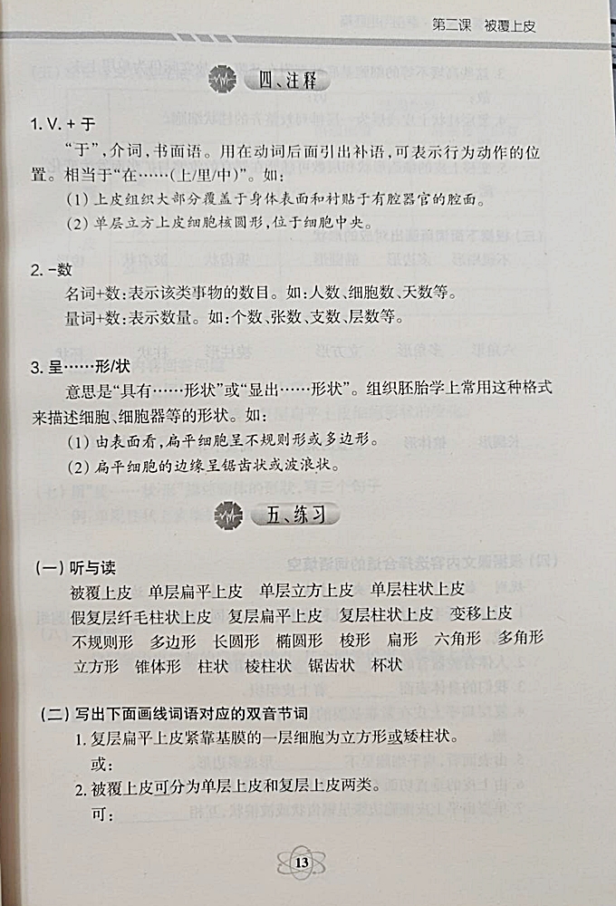 ภาษาจีนทางการเเพทย์ 专业基础医学汉语·解剖与组胚篇