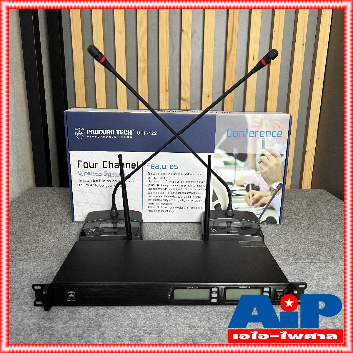PROEUROTECH UHF122 ไมค์ลอยตั้งโต๊ะ2ตัว ก้านยาว60CM UHF 122 UHF-122 ไมค์ประชุม ชุดประชุมไร้สาย ไมค์ประชุมไร้สาย ความถี่ใหม่ กสทช เอไอ-ไพศาล