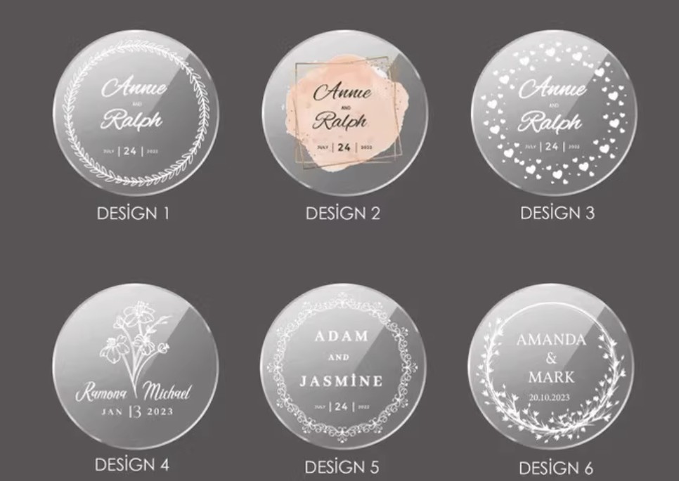 ป้าย tag งานแต่งงาน ป้ายห้อย ของขวัญ ของชำร่วยงานแต่งงาน แบบหรูหรา ป้ายอคิริคทำลาย ขนาด 7 cm 385246