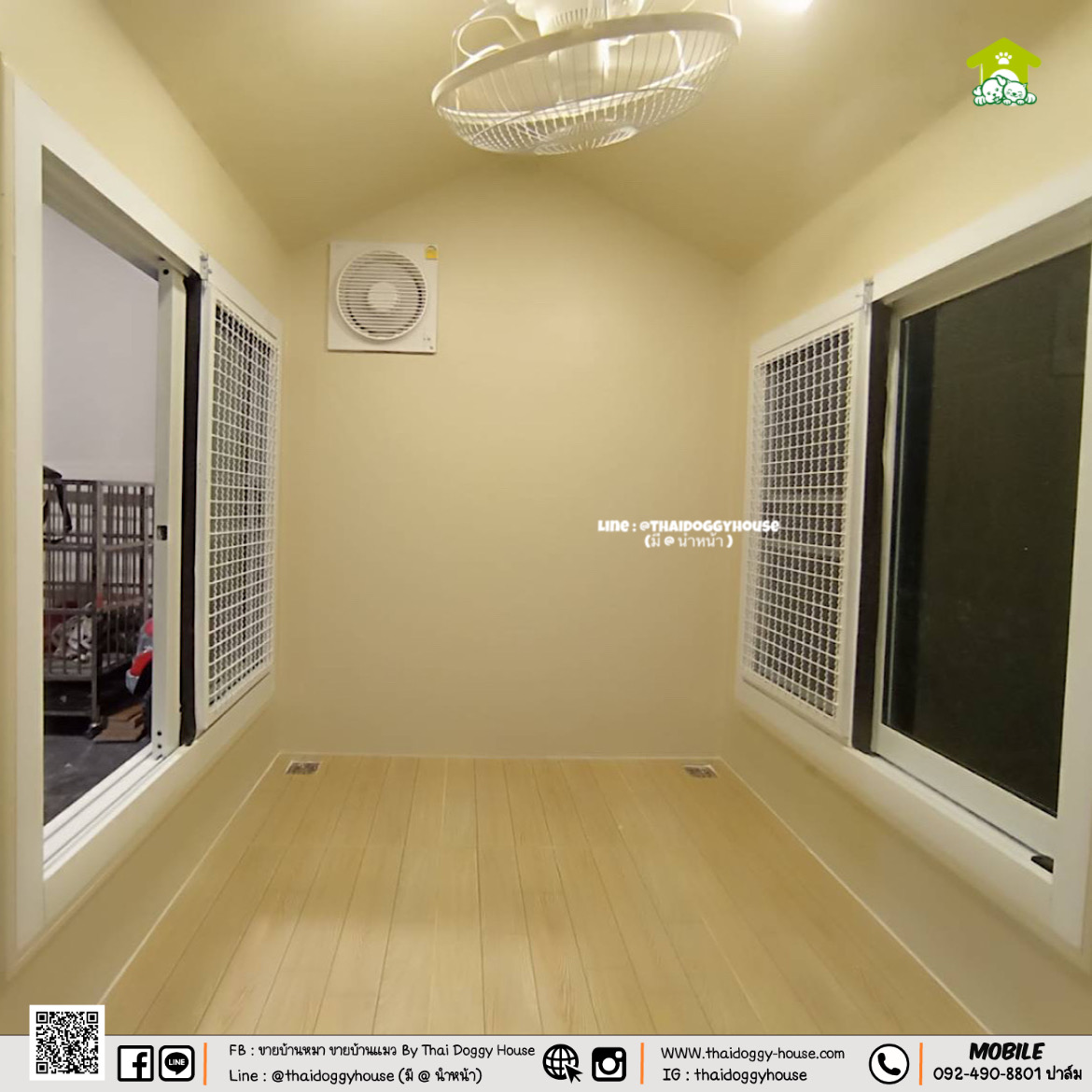 บ้านหมา บ้านแมว " 𝐍𝐎𝐑𝐃𝐈𝐂 𝐒𝐓𝐘𝐋𝐄 " หลังคาทรงจั่วสูง ภายในโปร่งโล่ง สบาย เน้นช่องแสงจากกระจกในการรับแสงจากธรรมชาติ