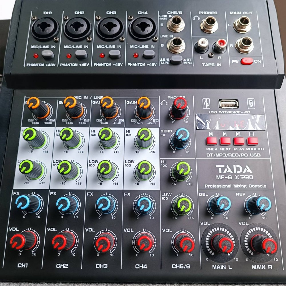 TADA MF-6 MIXER มิกเซอร์ TADA MF 6 MF6 มิกเซอร์ TA DA รองรับ BLUETOOTH มิกเซอร์บลูทูธ 6 input มิกซ์ บลูทูธ มิกเซอร์ Bluetooth mixer เครื่องเสียง มิกเซอร์จิ๋ว มิกเซอร์เอฟเฟค เอไอ-ไพศาล