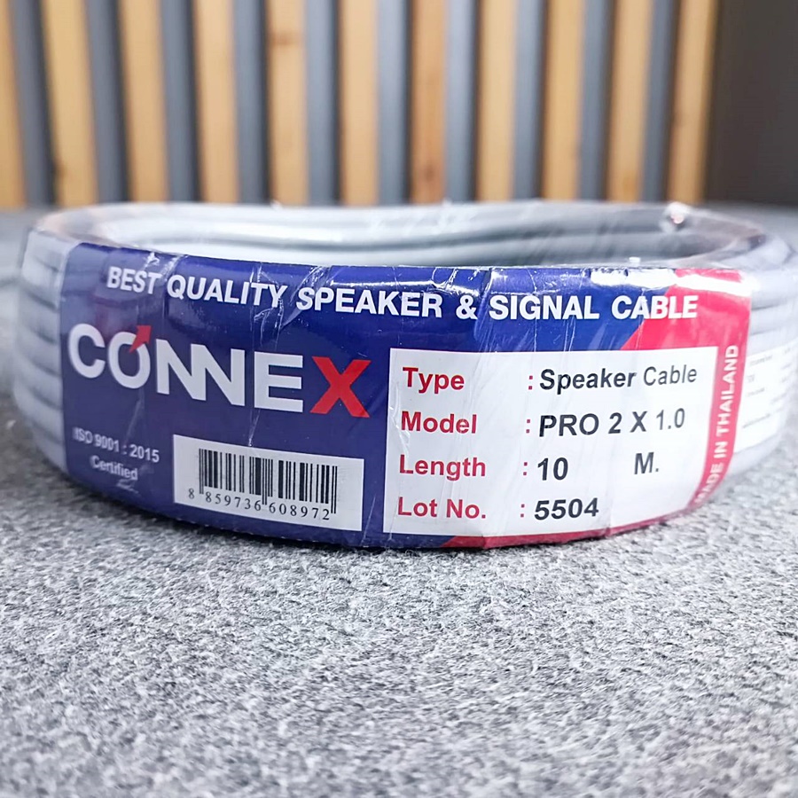 ขด10เมตร CONNEXสายลำโพง PRO2x1.0 สีเทา ทองแดงแท้ขนาด1mm สายลำโพงกลางแจ้ง สายลำโพง2คอร์ เอไอ-ไพศาล