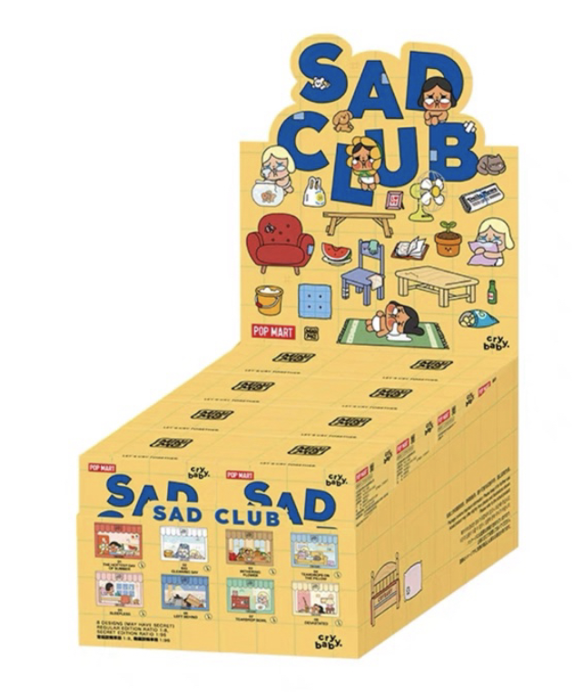 ยกกล่อง / secret ☺️ CRYBABY Sad Club Scene Figure Blind Box POPMART Cry Baby Cute Toy Gift