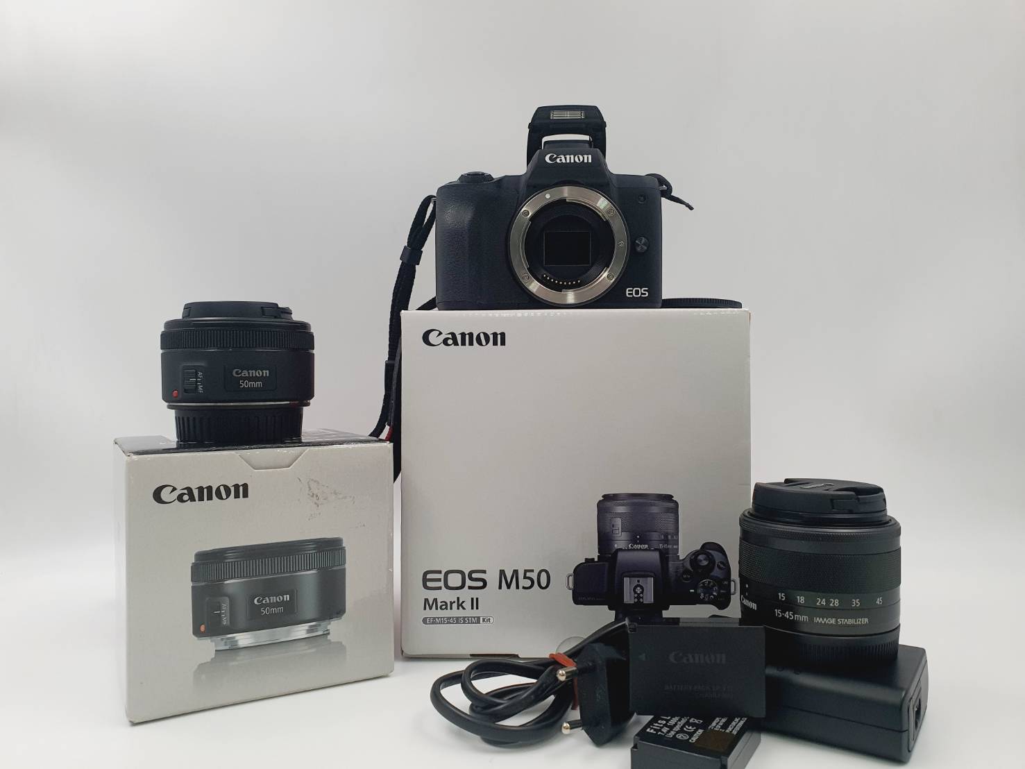 📸 Canon EOS M50 Mark II 15-45mm STM + EF50mm f/1.8 STM 📸 🍁 ห้ามพลาด Canon Eos M50 II พร้อมเลนส์ ศูนย์แท้ สภาพดี ครบกล่อง 🍁