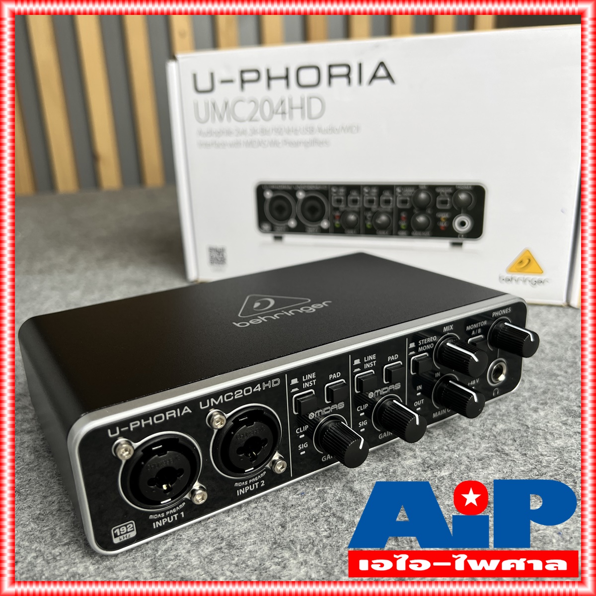 BEHRINGER UMC204HD BEHRINGER U-PHORIA UMC 204HD (USB ออดิโอ อินเตอร์เฟส ขนาด 2 แชนแนล ความละเอียด 24-bit/192kHz พร้อมปรีไมค์ระดับโลกจาก MIDAS) +++