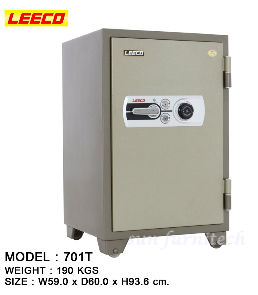 ตู้เซฟนิรภัย 190 กก. มี 2 กุญแจ 1 รหัส ยี่ห้อลีโก้ LEECO รุ่น 701T